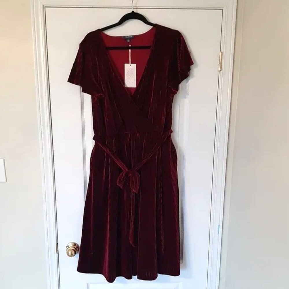 Never worn Modcloth RICH RED Velvet Dress